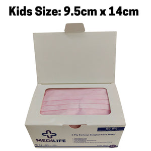 Medilife 3 Ply Surgical Mask for Children (Pink)