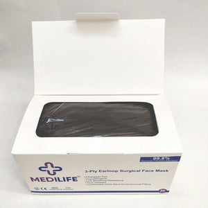 Medilife 3 Ply Surgical Face Mask (Black)