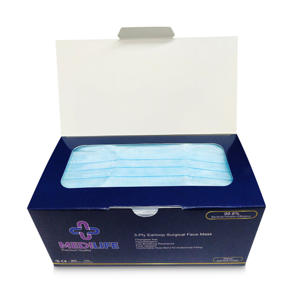 Premium Medilife Surgical Mask Individual Packing (Blue)