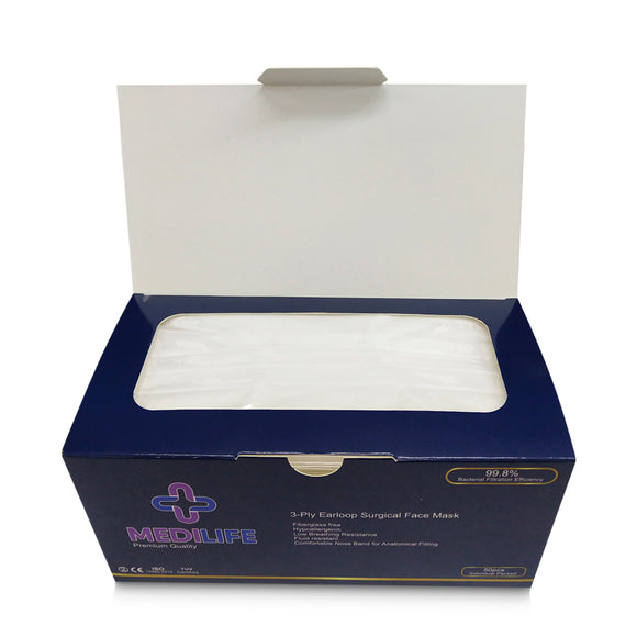 Premium Medilife Surgical Mask Individual Packing (White)